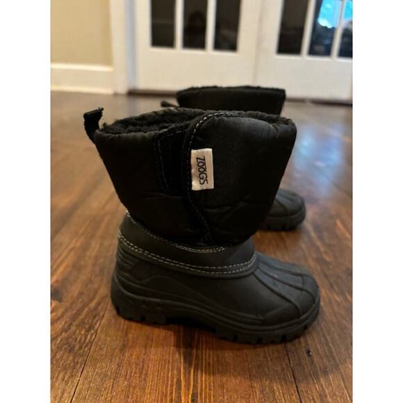 ZOOGS Black Winter Snow Rain Boots Toddler Size 5 Little Boy Lined Warm - Picture 1 of 8